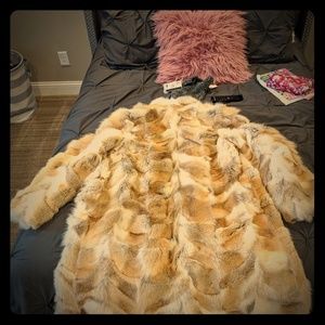 Full-length coyote fur coat